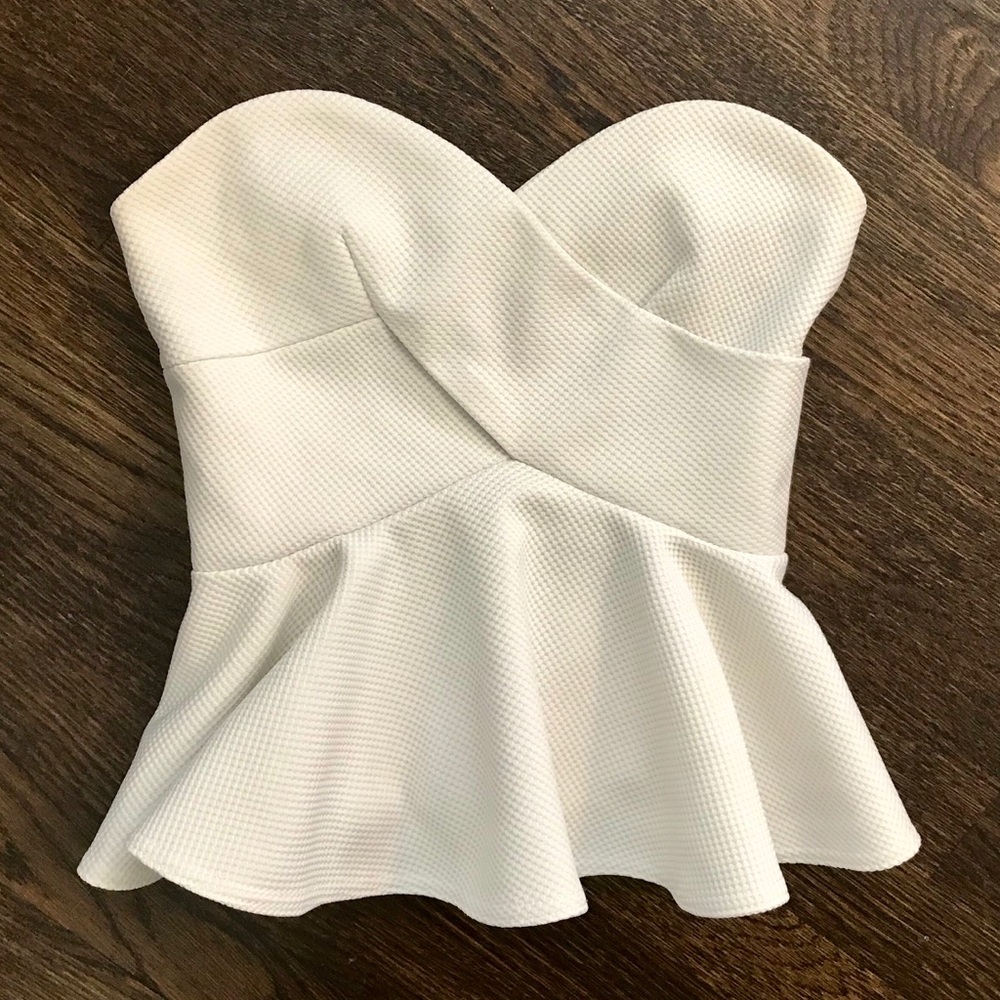 Tobi strapless peplum top